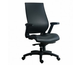 OfficeSource Stance Collection Flip Arm, Executive High Back With Black Frame