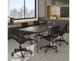 94” Boat Shape Conference Table with Grommet Sienna Collection