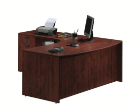 Bowfront Corner Extension L Shape Desk - Suite PL109