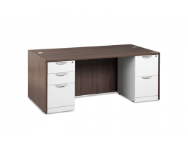 48" x 24" Small Desk with 2 Full Pedestal Drawers Suite PL118