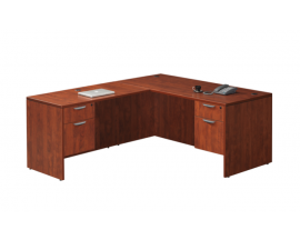 L Shape Desk w/ Hanging Box File Pedestal Suite PL120
