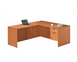 L Shape Desk w/ Hanging Box File Pedestal Suite PL121