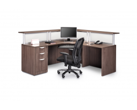 L Shaped Reception Desk w/ Transaction Counter Suite PLB302