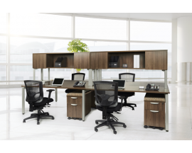 Work Stations with Overhead Storage and Mobile Pedestals Suite PLT208