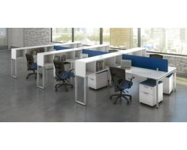 Work Stations with Overhead Storage and Mobile Pedestals   - Suite PLT209