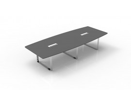 NEW 8' / 10' / 12' / 14' / 16' / 18' / 20' / 24' BOATSHAPED CONFERENCE TABLE WITH STAINLESS STEEL BASE AND O LEG DESIGN