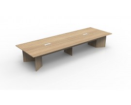 NEW 8' / 10' / 12' / 14' / 16' / 18' / 20' / 24' BOATSHAPED CONFERENCE TABLE WITH LAMINATE WEDGE BASE