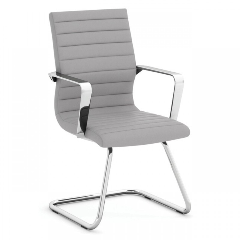 OfficeSource Tre Collection Executive Guest Sled Base Chair with Chrome Frame