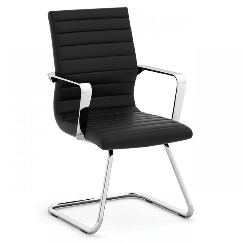 OfficeSource Tre Collection Executive Guest Sled Base Chair with Chrome Frame | 2