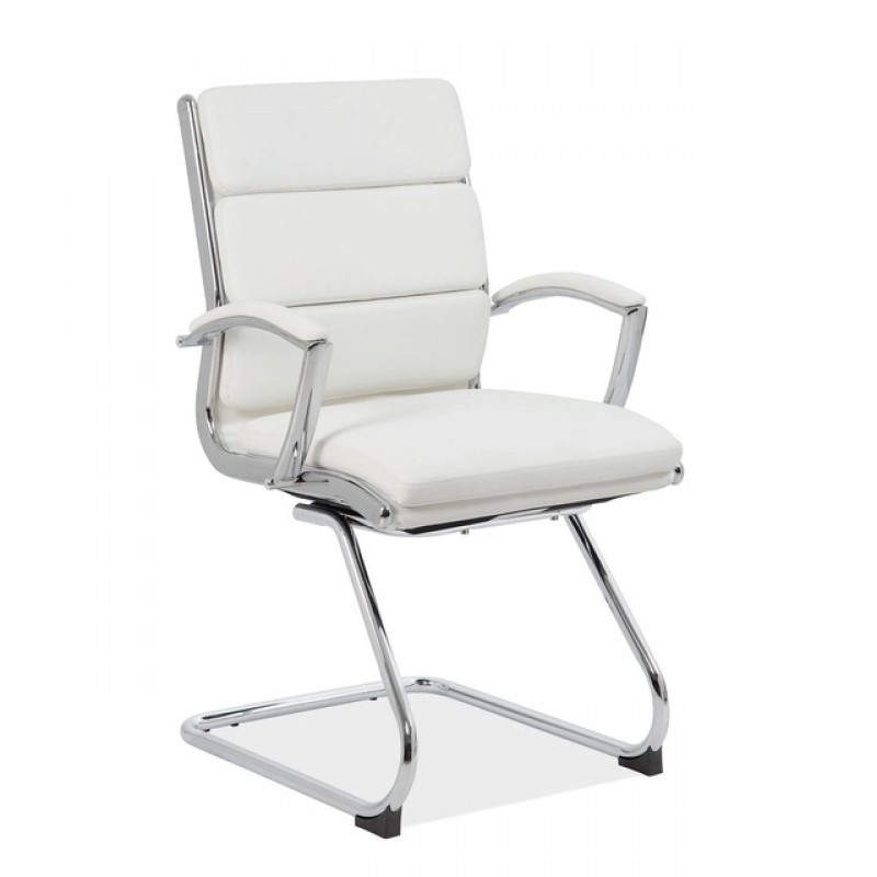 OfficeSource Merak Collection Executive Guest Sled Base with Chrome Frame | 3