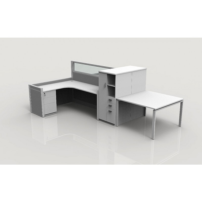 NEW CUBICLE 6'X 5' WITH WARDROBE AND SHELF AND COLLABORATION TABLE