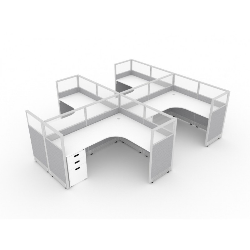 Office Cubicles | NEW GLASS 6 X 6' OFFICE CUBICLE