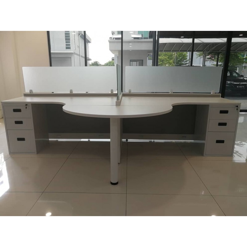 Office Cubicles | NEW 5’ x 5’ Open Cubicle With Collaboration Table - 3