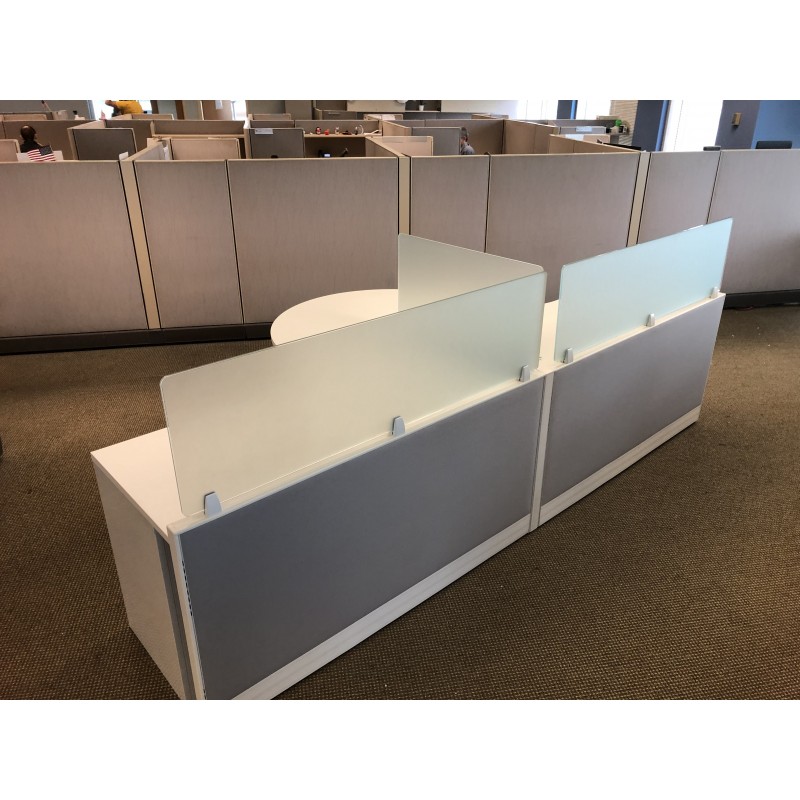 Office Cubicles | NEW 5’ x 5’ Open Cubicle With Collaboration Table - 2