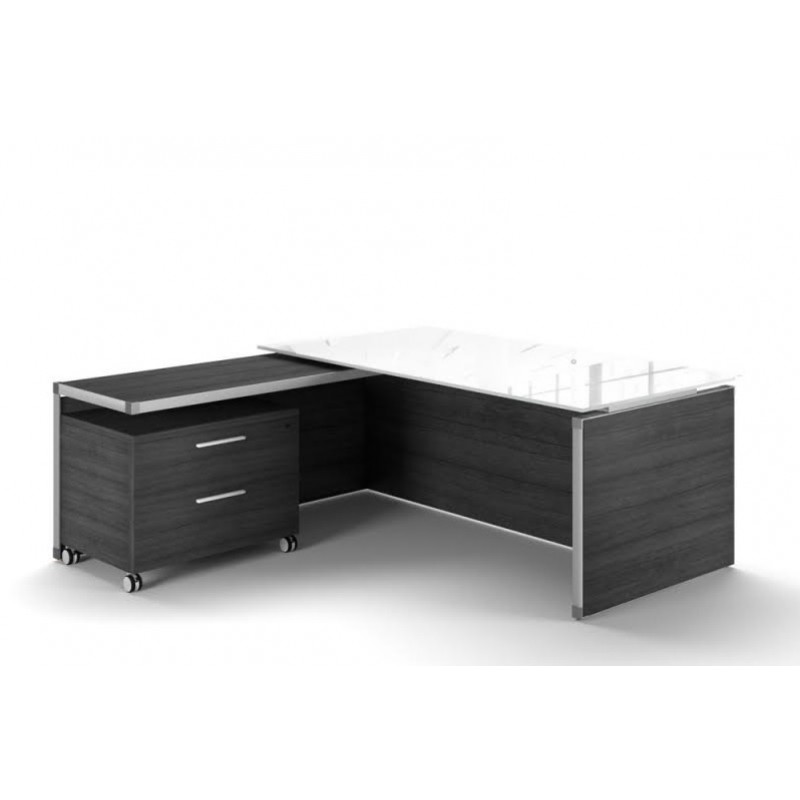 Office Cubicles | Executive Glass Top Executive Desk