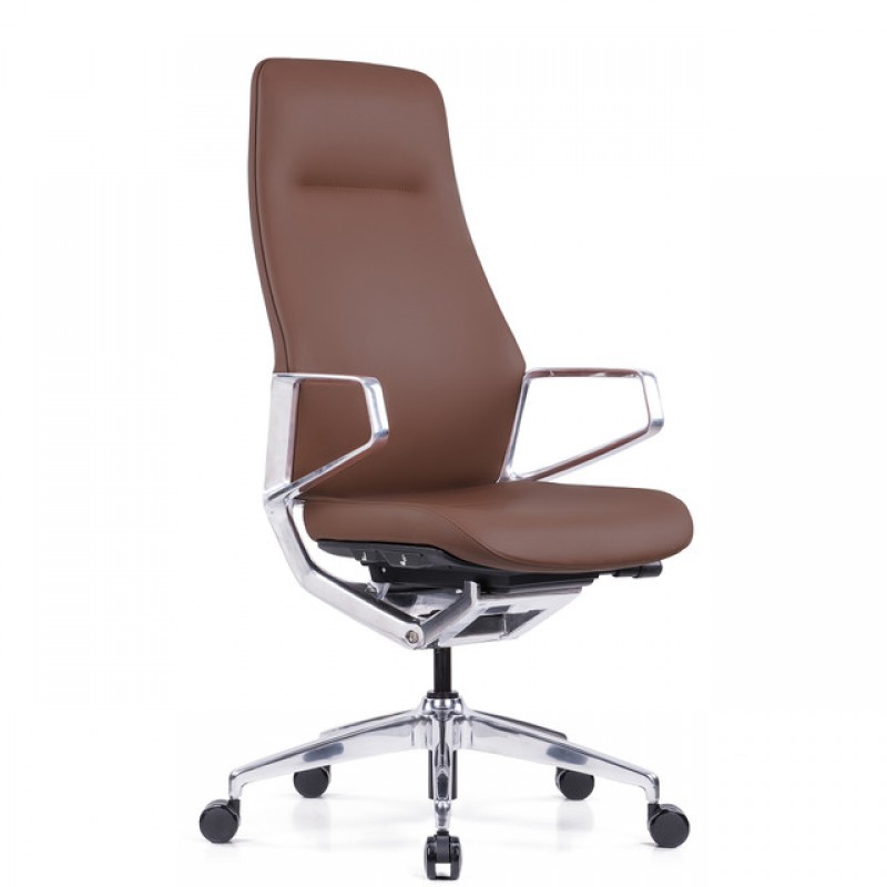 Veneto Executive High Back Chair with Polished Aluminum Frame | 3