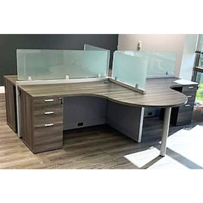 Office Cubicles | NEW 5’ x 5’ Open Cubicle With Collaboration Table - 4