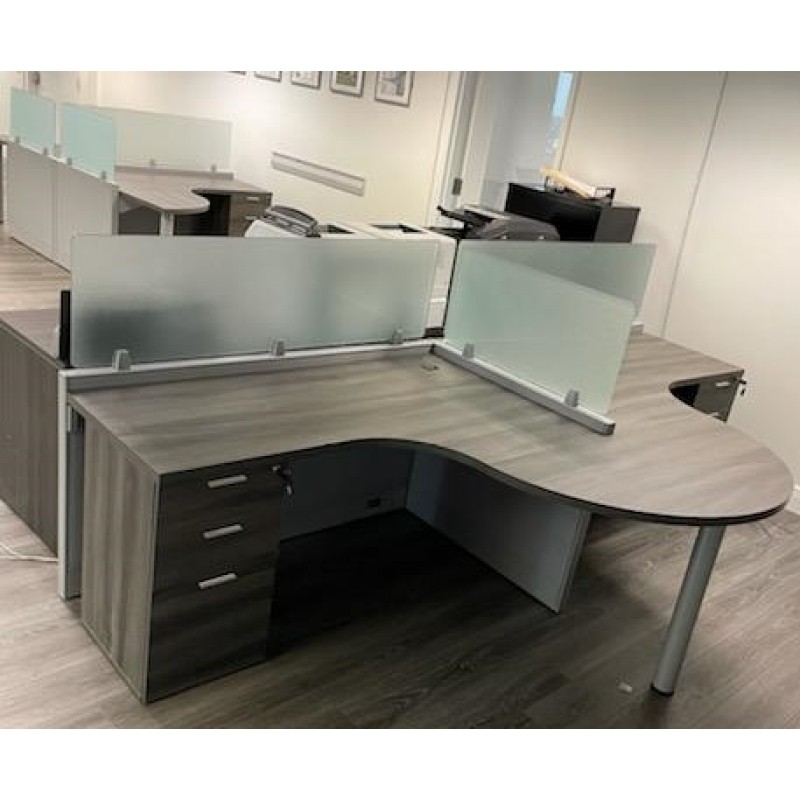 Office Cubicles | NEW 5’ x 5’ Open Cubicle With Collaboration Table - 5