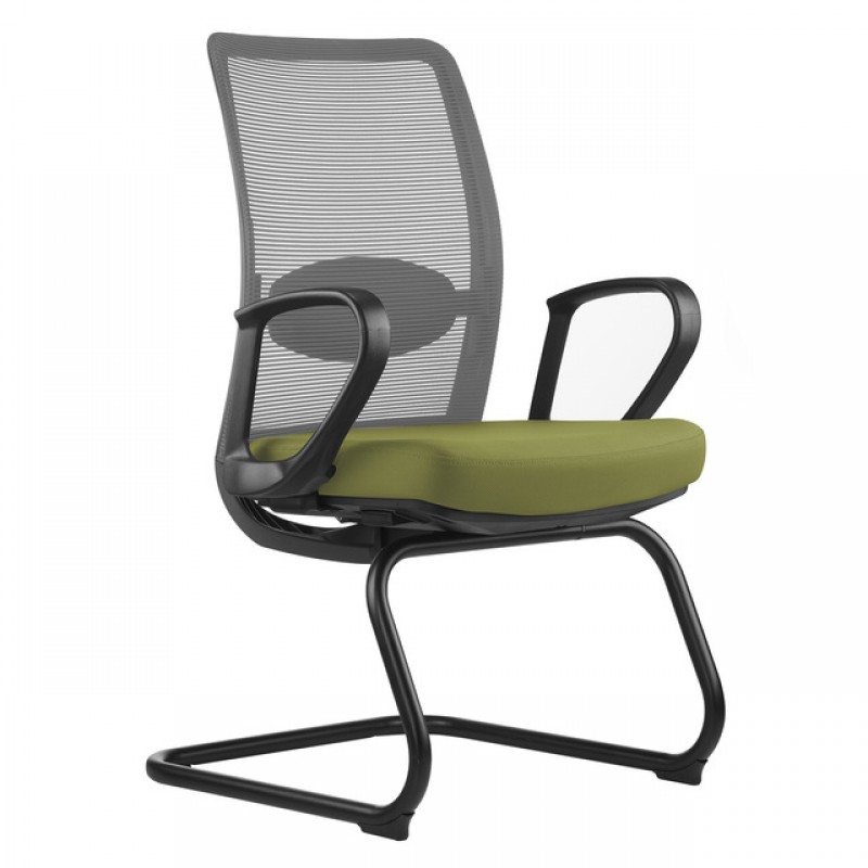 OfficeSource Agile Collection Gray Mesh Guest Chair with Black Cantilever Base | 2
