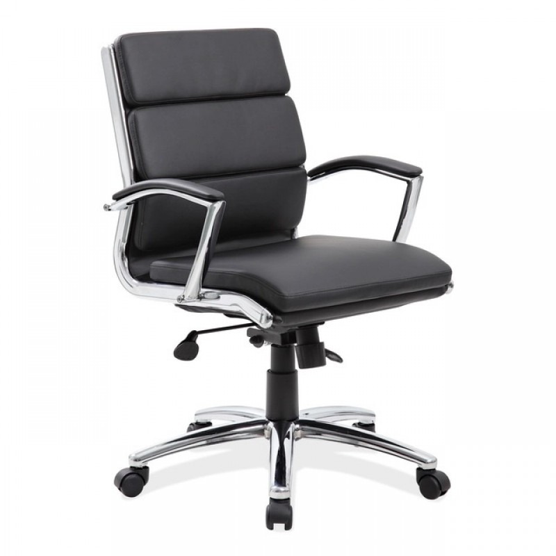OfficeSource Merak Collection Executive Mid Back with Chrome Frame | 3