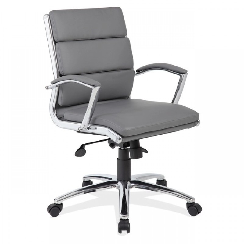 OfficeSource Merak Collection Executive Mid Back with Chrome Frame