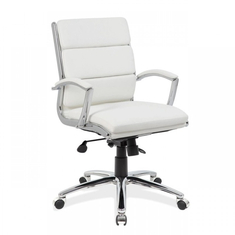 OfficeSource Merak Collection Executive Mid Back with Chrome Frame | 2