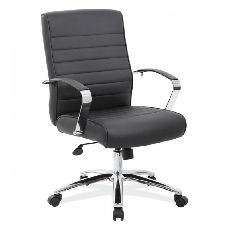OfficeSource Studio Collection Mid Back Chair with Chrome Frame | 2