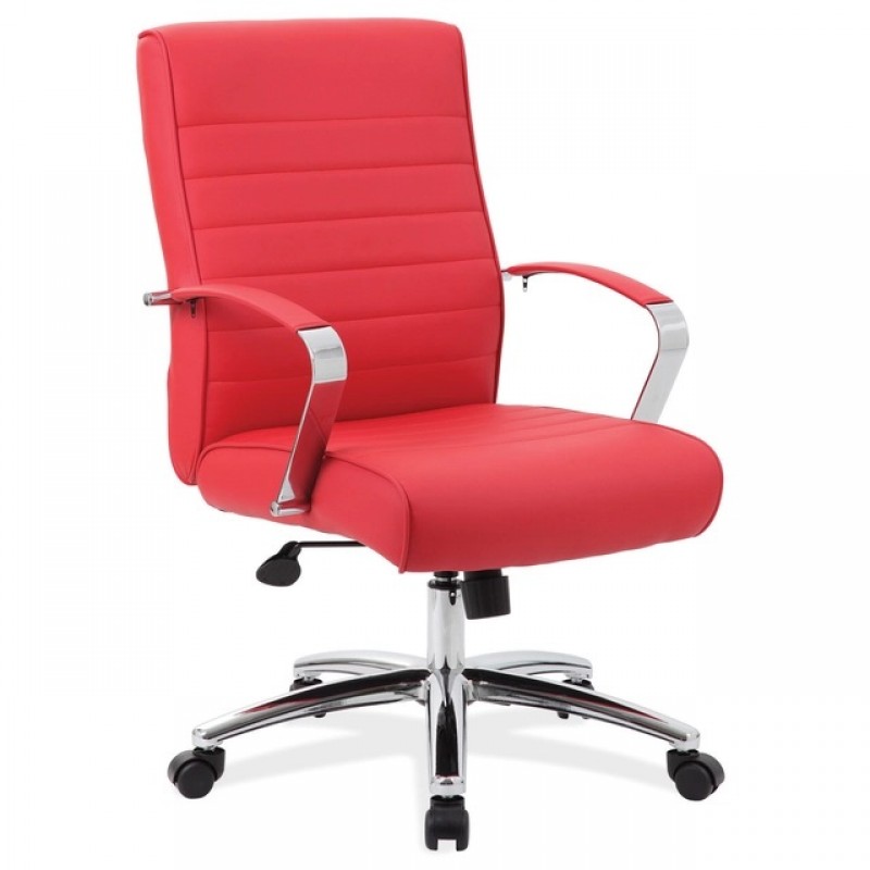 OfficeSource Studio Collection Mid Back Chair with Chrome Frame | 4
