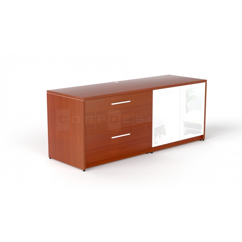 Combo lateral file with partial glass doors | 3
