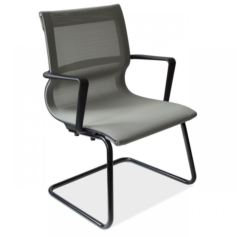 OfficeSource Franklin Collection Silver or Black Mesh Guest Chair with Black Frame | 2