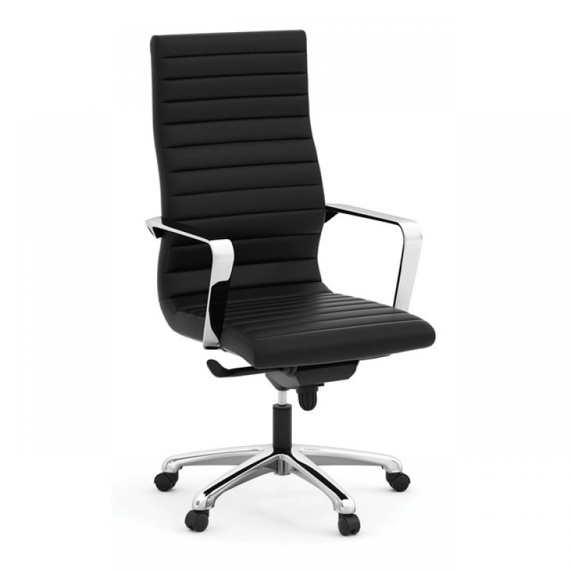 OfficeSource Tre Collection Executive High Back Chair with Chrome Frame | 1