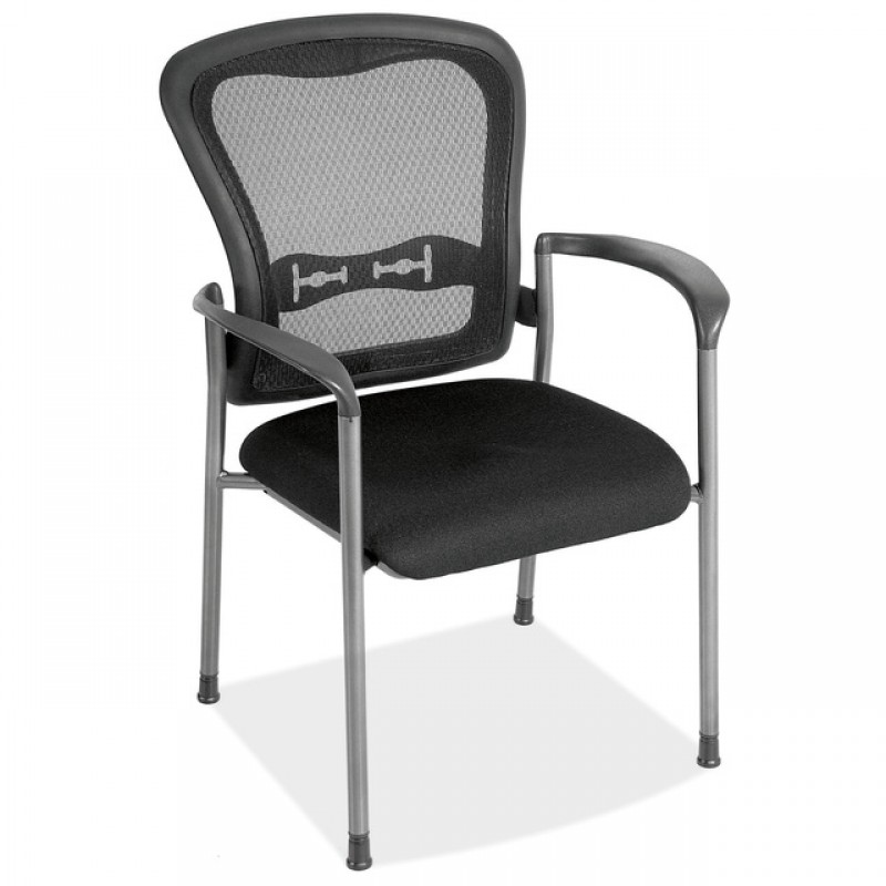 OfficeSource CoolMesh Collection Mesh Back Guest Chair with Arms and Titanium Gray Frame