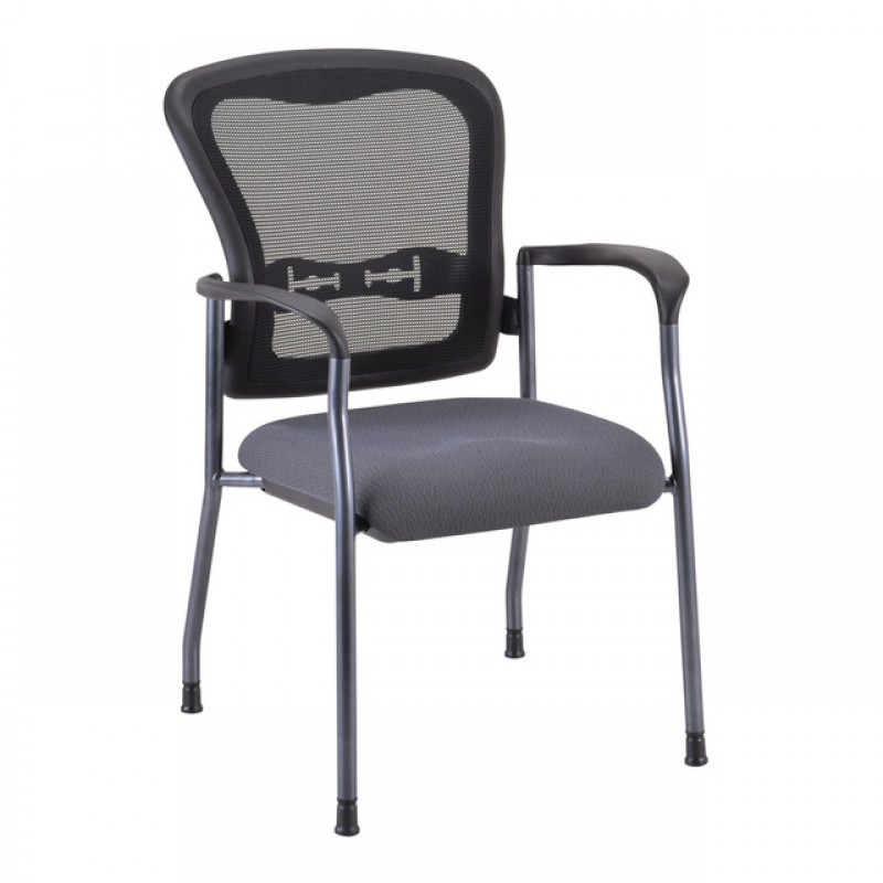 OfficeSource CoolMesh Collection Mesh Back Guest Chair with Arms and Titanium Gray Frame | 2