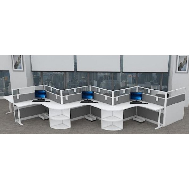 NEW MODERN ZIG ZAG OFFICE WORKSTATIONS 