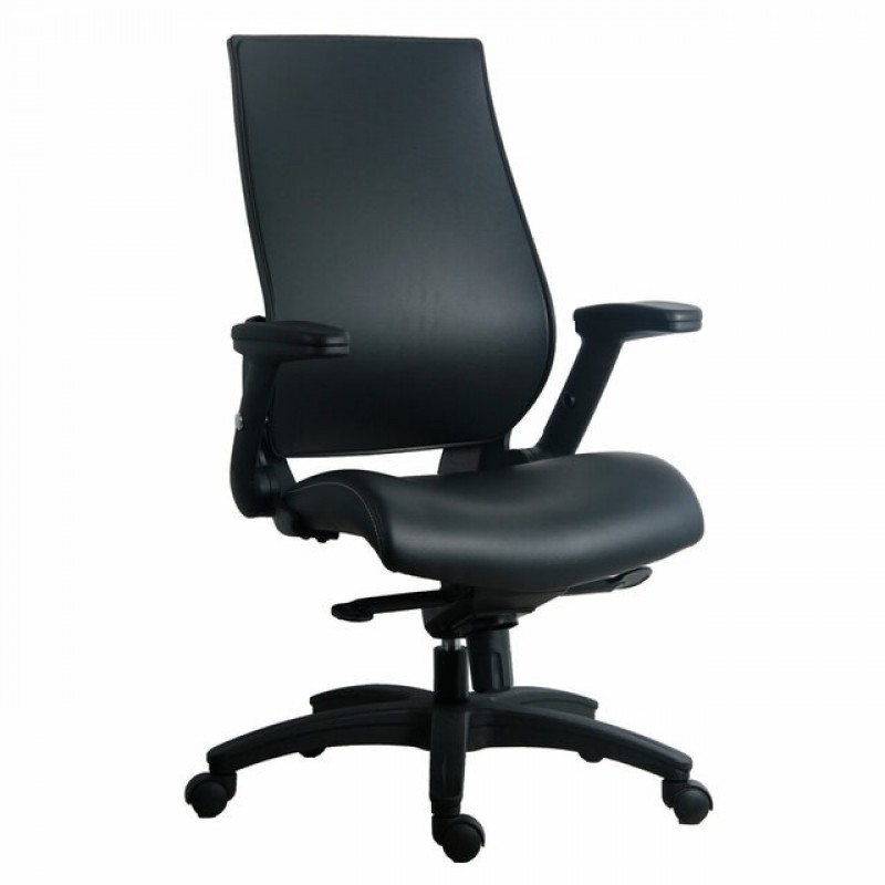 OfficeSource Stance Collection Flip Arm, Executive High Back With Black Frame