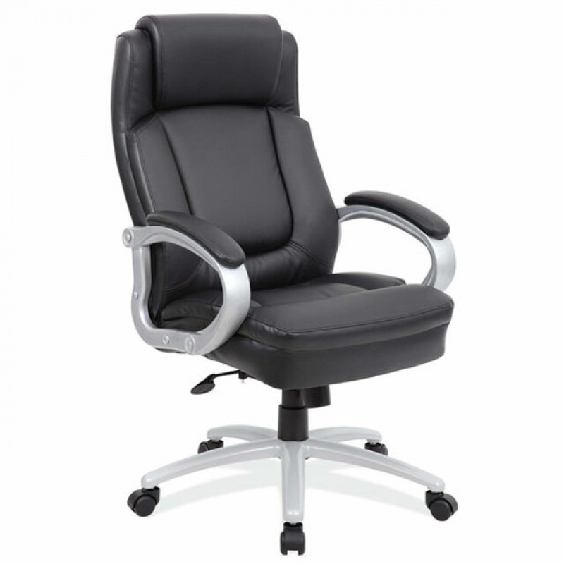 OfficeSource OS Big & Tall Collection Big and Tall Executive with Silver Heavy Duty Metal Base