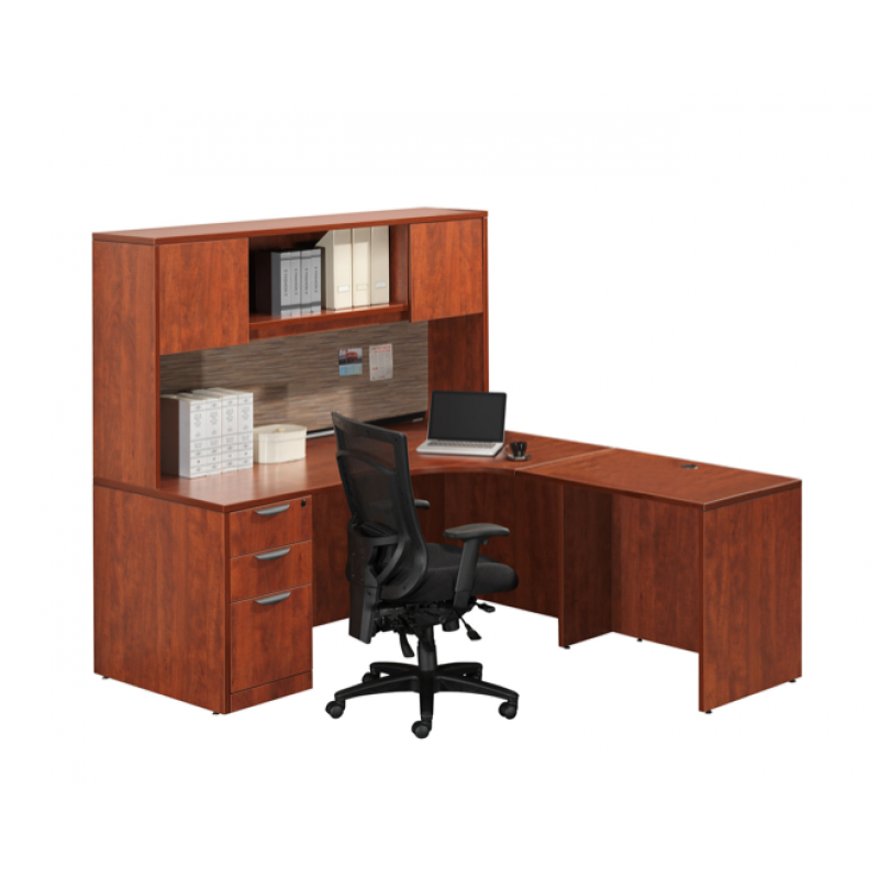 L Shaped Corner Desk with Hutch Suite PL113
