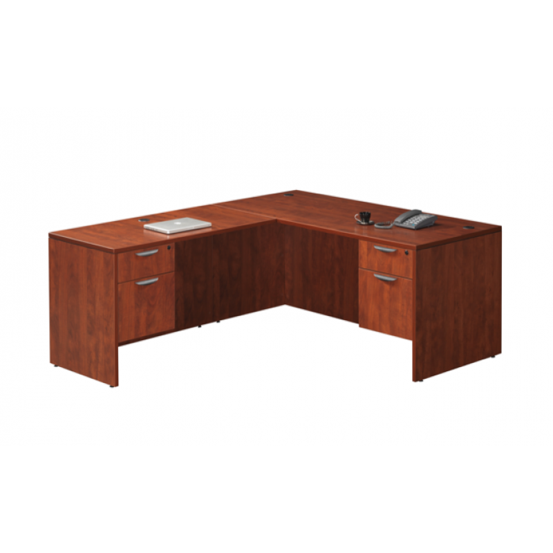 L Shape Desk w/ Hanging Box File Pedestal Suite PL120