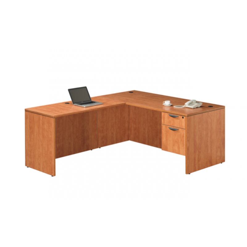 L Shape Desk w/ Hanging Box File Pedestal Suite PL121