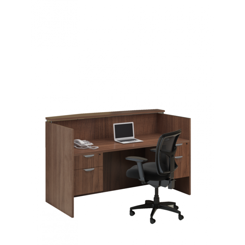 72" Straight Reception Desk W/ Laminate Transaction Top and 2 Hanging Box File Pedestals Suite PL125