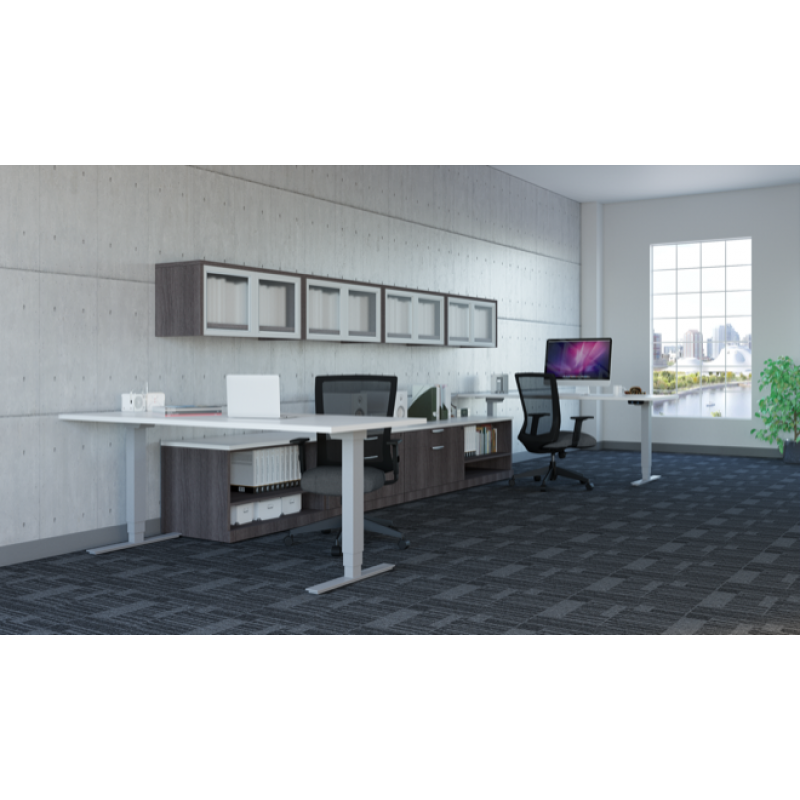 Adjustable Height Desk with Storage Options Suite PLT217