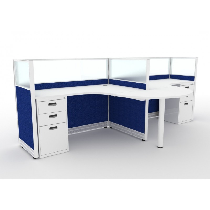 Office Cubicles | NEW 5’ x 5’ Open Cubicle With Collaboration Table - 7