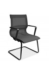 OfficeSource Franklin Collection Silver or Black Mesh Guest Chair with Black Frame