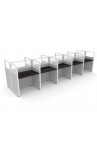 NEW 3 x 2 CALL CENTER CUBICLE with QUARTER GLASS 54" TALL PANELS