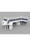 NEW Tripod Cubicle with Electric Adjustable Height Desk - 54" Tall Quarter Glass Panels | 2