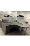 Office Cubicles | NEW 5’ x 5’ Open Cubicle With Collaboration Table - 5