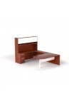 U-Shaped bullet end desk with glass package | 4