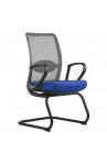 OfficeSource Agile Collection Gray Mesh Guest Chair with Black Cantilever Base | 3