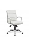 OfficeSource Merak Collection Executive Mid Back with Chrome Frame | 2