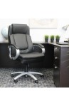 OfficeSource OS Big & Tall Collection Big and Tall Executive with Silver Heavy Duty Metal Base | 2